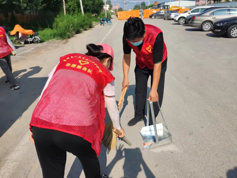 嘉祥县人社局开展创建全国文明城市志愿服务活动